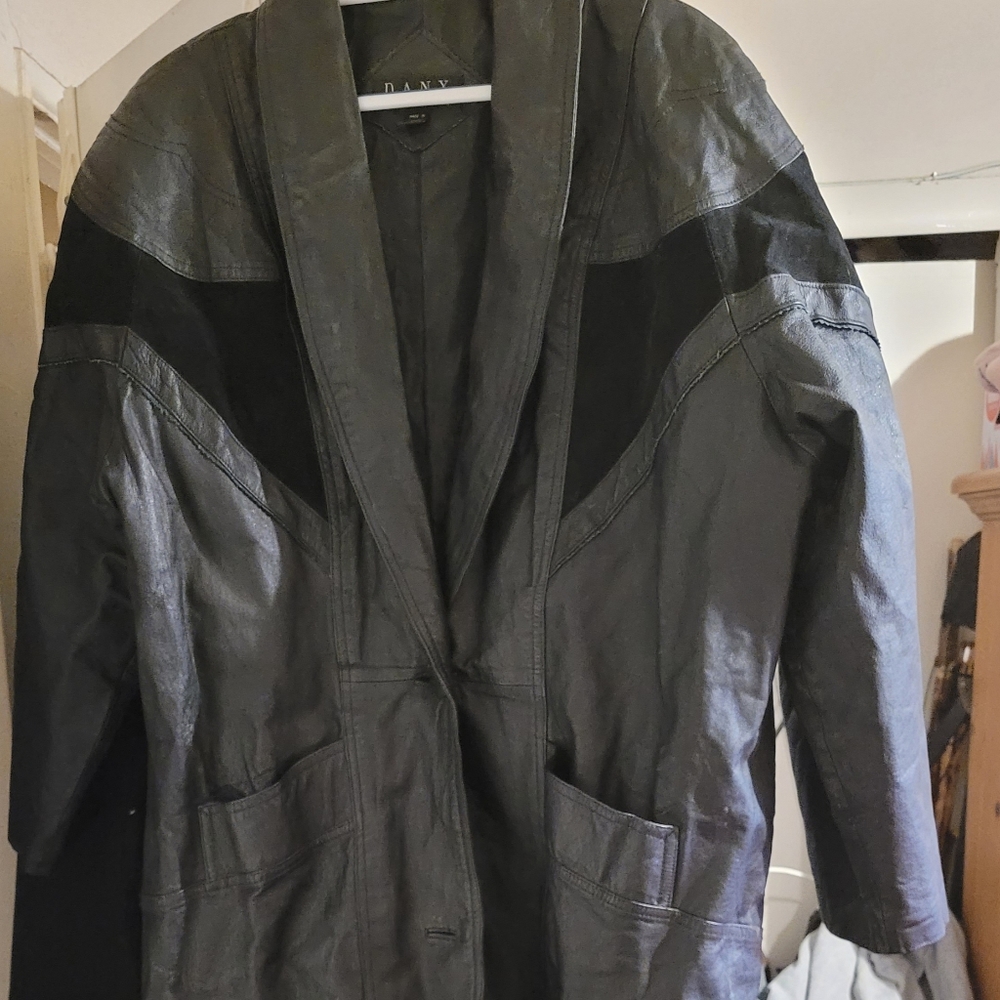 WOMENS LONG 46 " LEATHER COAT